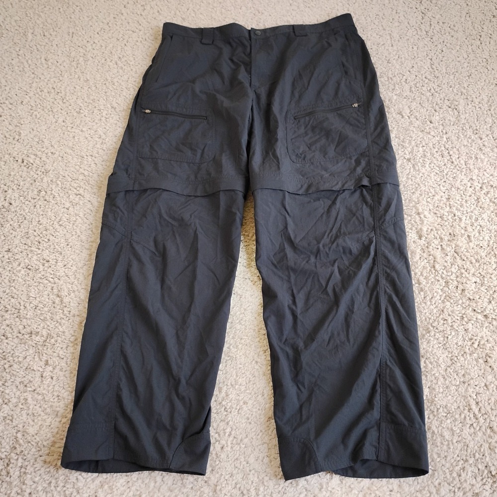 LL Bean Pants Mens 40x32 Black Zip Off Hiking Convertible Performance Utility